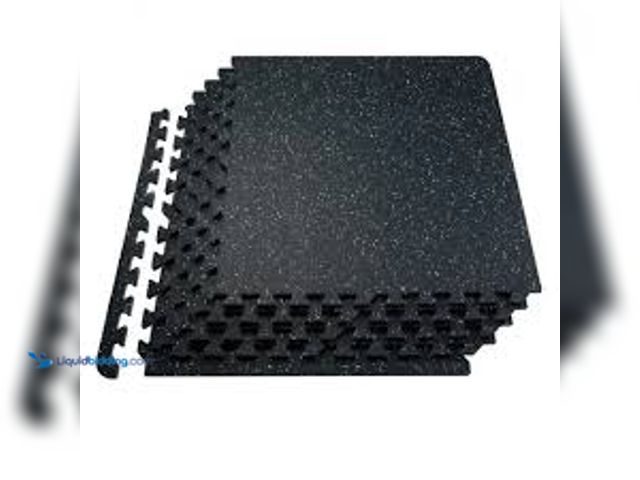Lot 49-5460813 - VEVOR 0.56 Inch Thick Gym Floor Mats, 25 Tiles Rubber Top with EVA Foam, 25" x 25" Gym Flooring Work...