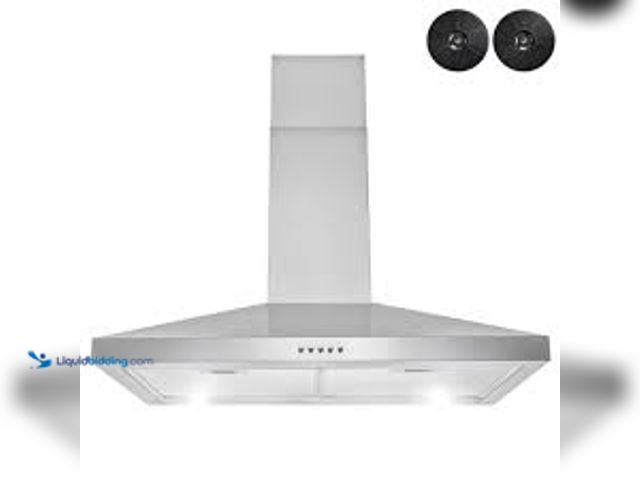 Lot 49-5415235 - Golden Vantage 30 in. 217 CFM Convertible Kitchen Wall Mount Range Hood in Stainless Steel with Push...