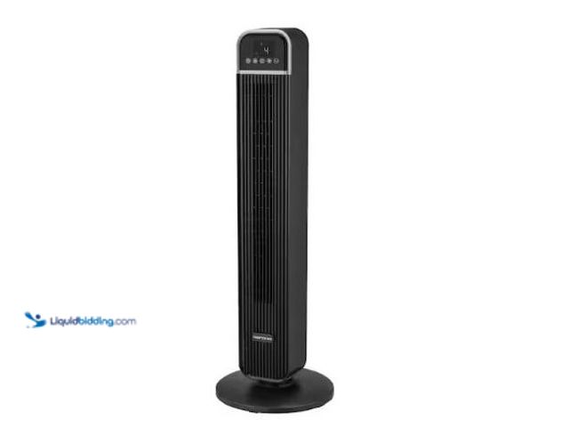 Lot 49-1625538 - Hampton Bay 36 in. 4-Speed Oscillating Tower Fan in Black with Remote Control and Easy Carry Handle,...