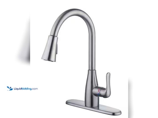 Lot 49-5450636 - Glacier Bay
McKenna Single-Handle Pull Down Sprayer Kitchen Faucet in Stainless Steel with TurboSpr...