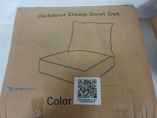 Lot 49-1556402 - Set of 2 Outdoor Patio Chair Cushions (28in x 24in), Black, Unused  Ref#BULK1126