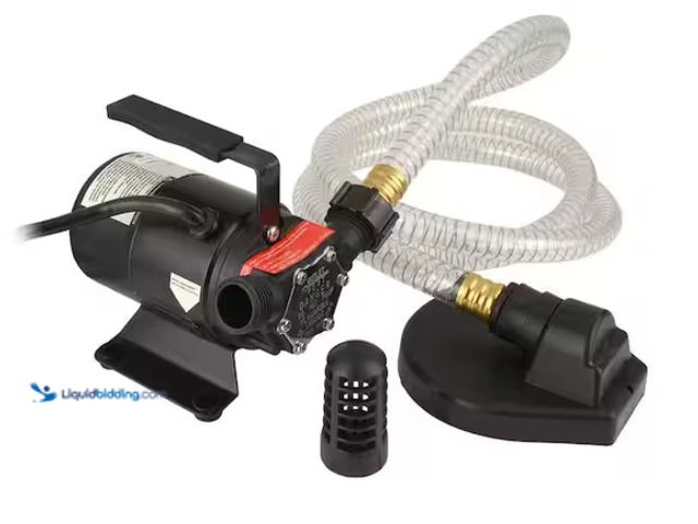 Lot 49-1567690 - Everbilt 1/10 HP Non-Submersible Self-Priming Transfer Pump, Includes 6 ft. suction hose, suction st...