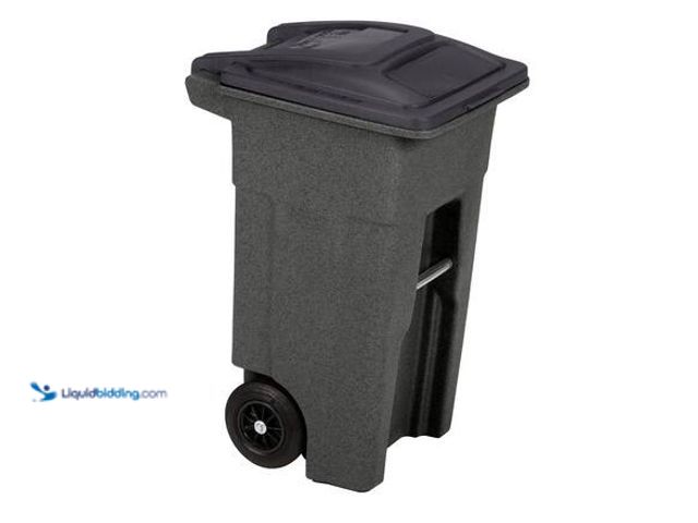 Lot 49-3565354 - Toter 32 Gallon Black Rolling Outdoor Garbage/Trash Can with Wheels and Attached Lid Model # 79232-R...