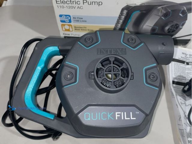 Lot 49-3566888 - Intex Premium Quick Fill ACElectric 120V Air Pump Inflate Deflate with 3 Nozzles, Unused