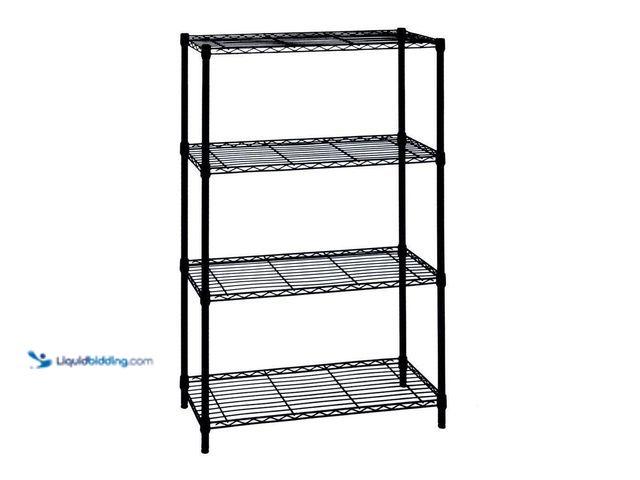 Lot 49-5414436 - HDX 4-Tier Steel Wire Shelving Unit in Black (36 in. W x 54 in. H x 14 in. D), Model # 21436BPS, Unu...