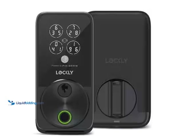 Lot 49-1574910 - Lockly Secure Pro Zeno Series Matte Black Deadbolt Wi-Fi Smart Lock, Apple Home Key, Fingerprint, Ke...