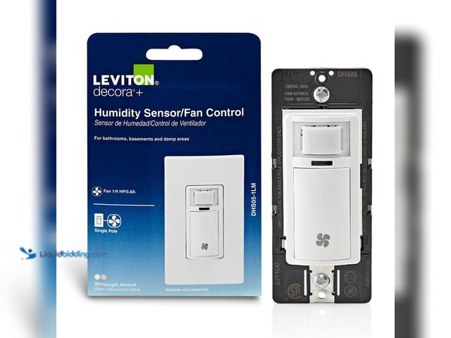 Lot 49-5414603 - Decora In-Wall Humidity Sensor for Bathroom Exhaust Fan Control Switch, 1/4 HP, Residential Grade, S...