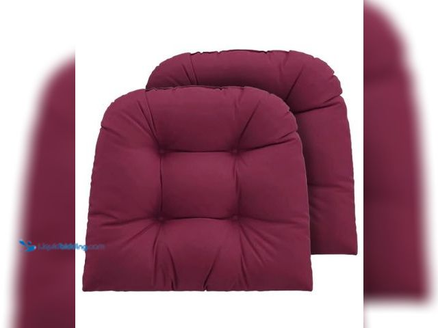 Lot 49-3432534 - Outdoor Chair Cushions Set of 2, 22x22x4 Inch Seat Pads with Ties for Patio Wicker Chairs Garden Din...