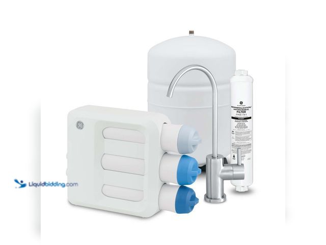 Lot 49-5447724 - GE Under Sink 5 Stage Premium Reverse Osmosis Water Filtration System. [Model # GXRV40TBN] Used. Una...