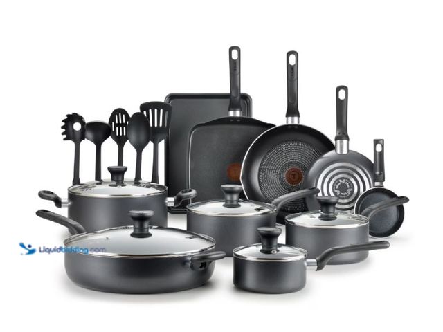 Lot 49-1631010 - T-fal Easy Care, 20 Piece Non-Stick Pots and Pans Cookware Set, Grey, Model # 925142335, Unused, Has...