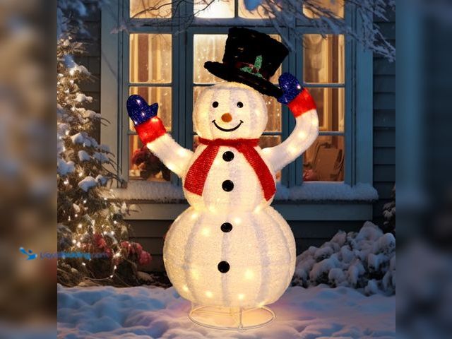 Lot 49-1547270 - UBesGoo 4ft Lighted Pop-Up Snowman, Christmas Outdoor Decor Holiday Decoration w/ 120 LED Lights, Mo...