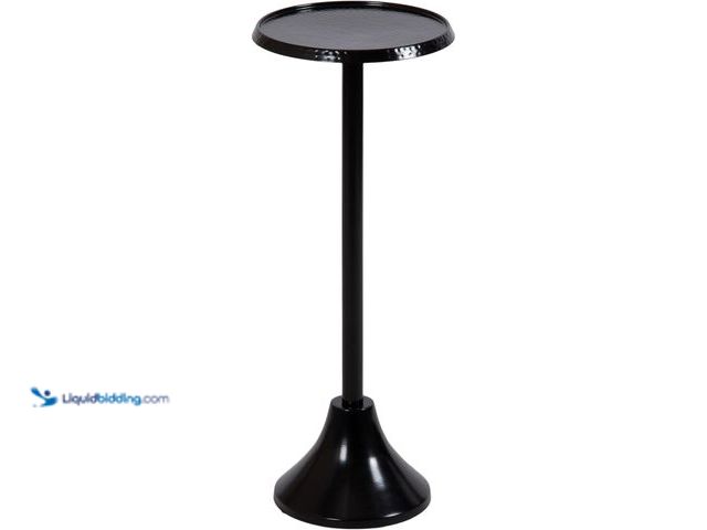 Lot 49-5485620 - Kate and Laurel Sanzo Modern Pedestal Outdoor Drink Table; 9 x 9 x 23;. Model #B0CV61XYG5. Unused.