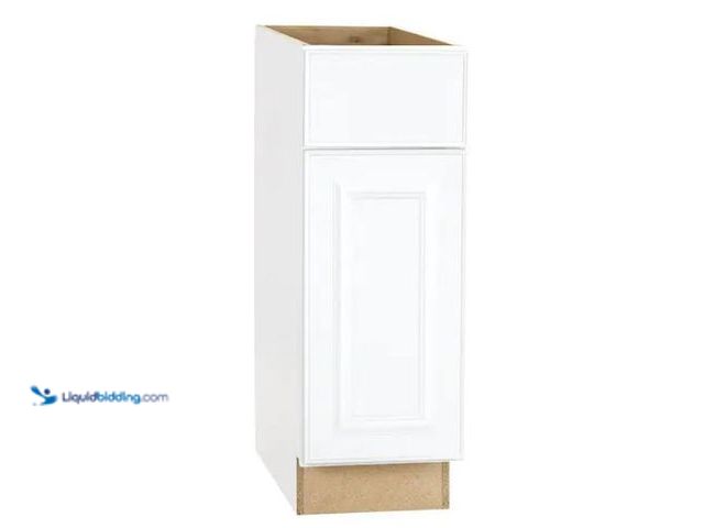 Lot 49-1549241 - Hampton Bay Hampton 12 in. W x 24 in. D x 34.5 in. H Assembled Base Kitchen Cabinet in Satin White w...