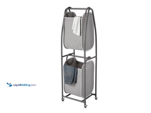 Lot 49-1627197 - NeatFreak 2-Tier Rolling Vertical Laundry Sorter with Hamper-Totes and EVERFRESH Odor Control Model ...
