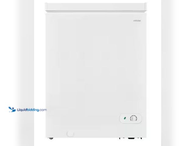 Lot 49-1549230 - Vissani 5.0 cu. ft. Manual Defrost Chest Freezer with LED Light in White Garage Ready Model # HMCF5W...