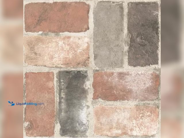 Lot 49-2004140 - Approx. (60) Sq. Ft. of FloorPops Harvard Brick 12 in. W x 12 in. L Red Peel & Stick Vinyl Tile Floo...