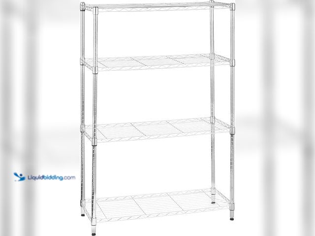 Lot 49-5556972 - Amazon Basics 4-Shelf Adjustable Heavy Duty Steel Wire Rack Storage Shelving Unit for Kitchen, Garag...