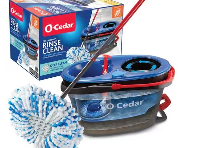 Lot 49-3431851 - O-Cedar Rinse Clean Deep Clean Microfiber Spin Mop, Clean with Clean Water (The Home Depot Exclusive...