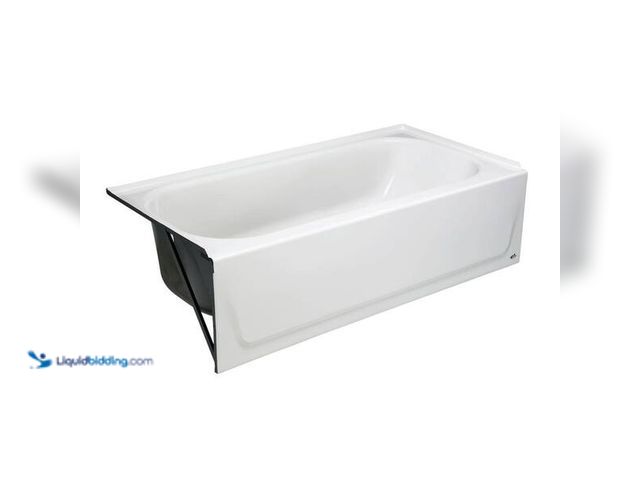 Lot 49-5452762 - Bootz Industries Maui 60 in. x 30 in. Alcove Soaking Bathtub with Left Drain in White SKU #100285524...