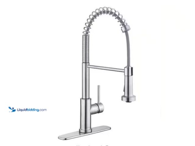 Lot 49-2001463 - Glacier Bay Paulina Single-Handle Spring Neck Pull Down Sprayer Kitchen Faucet in Stainless Steel, M...