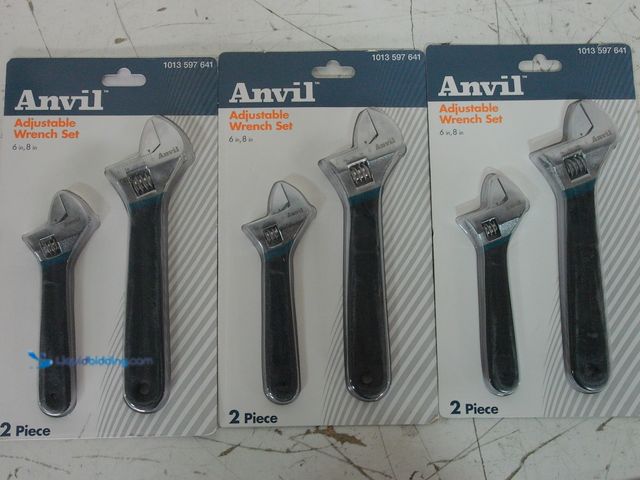 Lot 49-3616801 - Anvil Set of (3) 2-Piece Adjustable Wrench Set - Unused SKU # 1013597641  Ref#HDPA0727