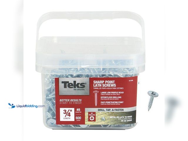 Lot 49-5463808 - Teks
8 x 3/4 in. Phillips Truss Head Sharp Point Lath Screws (600-Pack) Unused