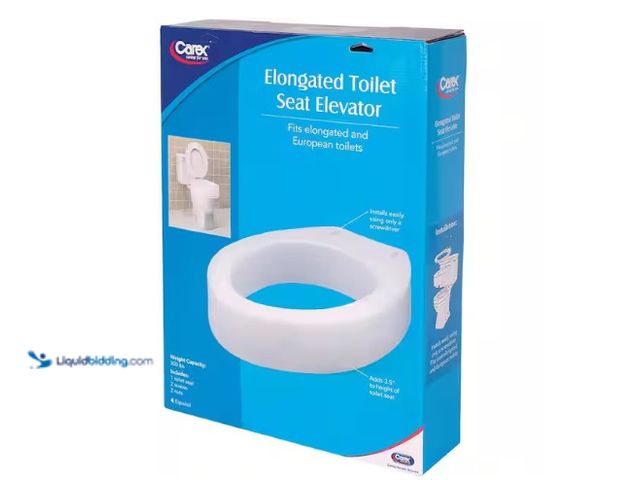 Lot 49-1566662 - Carex Health Brands Hinged Toilet Seat Riser - Elongated, Model # FGB32100 0000, unused  Ref#SR1230