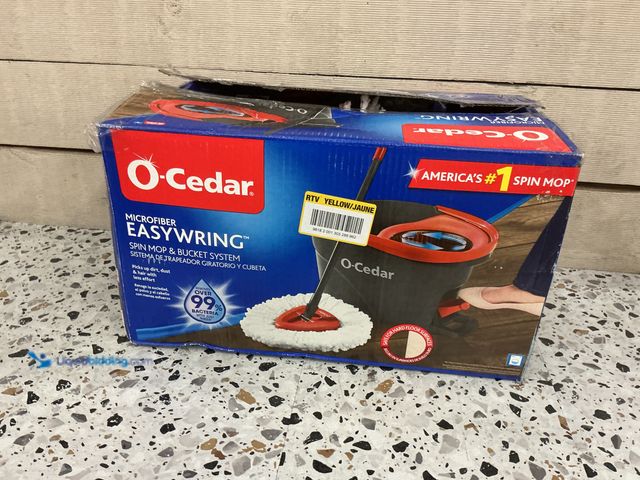 Lot 49-5485832 - O-Cedar EasyWring Microfiber Spin Mop with Bucket System. Model # 148473. Unused. Box damage