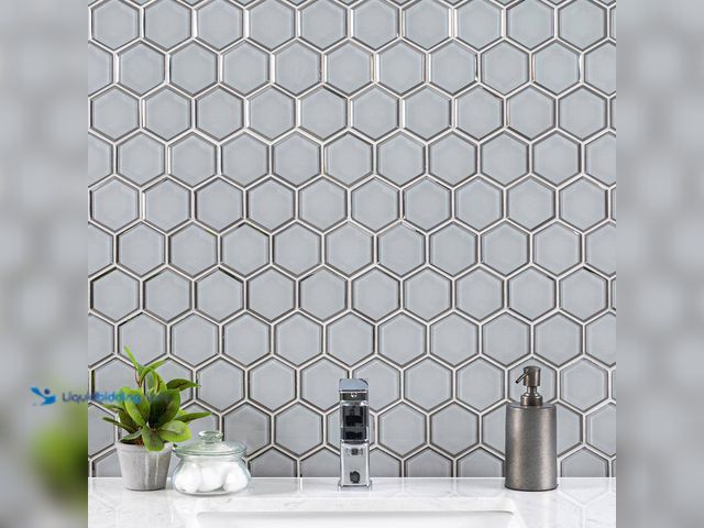 Lot 49-5580861 - Approx 50 sq.ft.  MSI
Ice Beveled 3 in. Hexagon 11 in. x 12 in. x 0.31 in. Glass Mesh-Mounted Mosai...