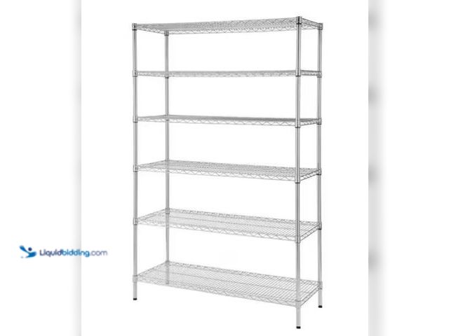 Lot 49-1575772 - HDX 6-Tier Commercial Grade Heavy Duty Steel Wire Shelving Unit in Chrome (48 in. W x 72 in. H x 18 ...