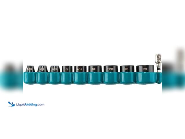 Lot 49-5559558 - Makita Impact XPS 10 Piece 3/8 in. Drive 6-Point SAE Impact Socket Set w/ Standard Socket Adapter. M...