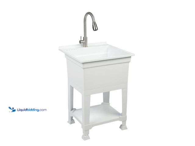 Lot 49-5547922 - Glacier Bay
24 in. W x 24 in. D x 35 in. H Freestanding Laundry/Utility Sink in White with Stainles...