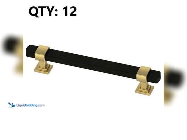 Lot 49-3616552 - (12ct.) Liberty Wrapped Square Dual Finish 5-1/16 in. (128 mm) Modern Matte Black and Modern Gold Ca...