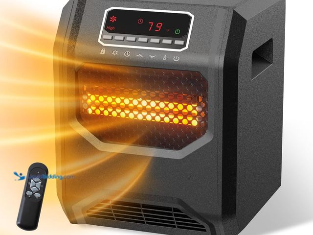 Lot 49-5477891 - Infrared Space Heater 3 Mode 1500W Electric heater with 6 Quartz Infrared Element Child Lock Timer R...