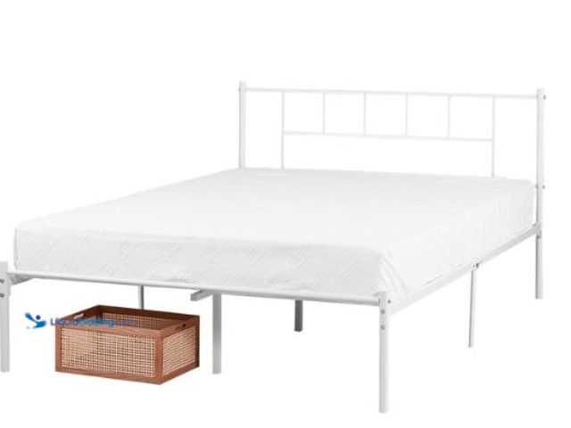 Lot 49-2026000 - Vecelo Queen Metal Platform Bed Frame with Headboard Heavy Duty Steel Slat Support Under Bed Storage...