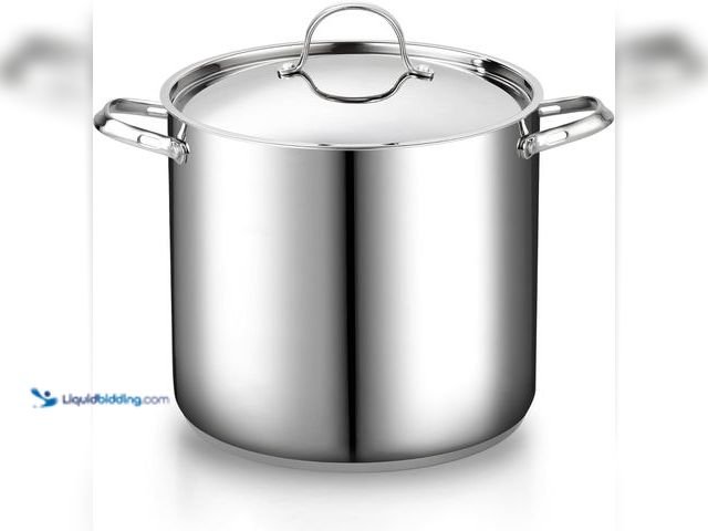 Lot 49-5488310 - Cooks Standard 18/10 Stainless Steel Stockpot 20-Quart, Classic Deep Cooking Pot Canning Cookware wi...