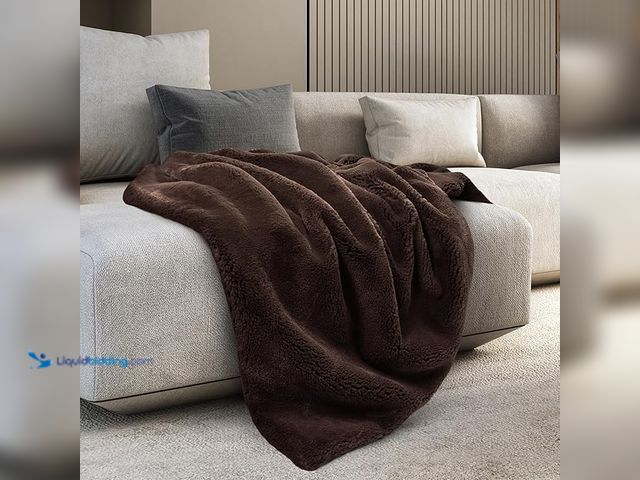 Lot 49-3433504 - Mon Chateau 60" x 70" Hearthside Faux Fur Throw Blanket, Reversible Soft Blanket for Queen-Size Bed,...