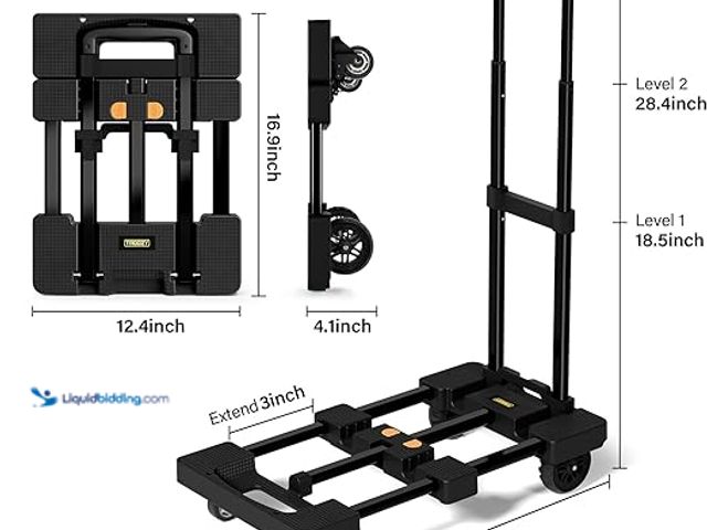 LiquidBidding - Lot 49-3526760 - Folding Hand Truck 500 LB, Portable ...