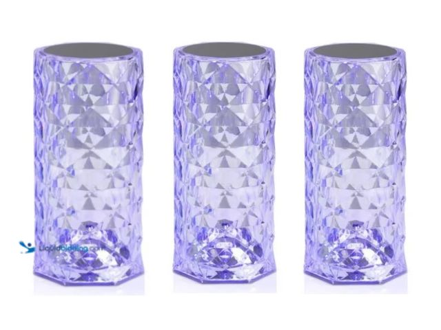 Lot 49-3631349 - Lot of (3) Crystal RGB LED Touch Table Lamp Light, 8.5" Height, Model: LH-ML001-999, New  Ref#BIN073...