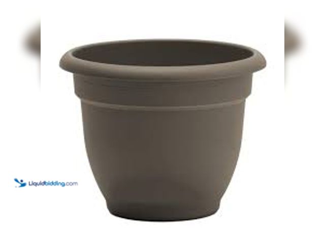 Lot 49-5448883 - QTY 3 - Bloem Ariana 17.75 in. L x 17.75 in. W x 13.75 in. H 24 qts. Peppercorn Indoor/Outdoor Plast...