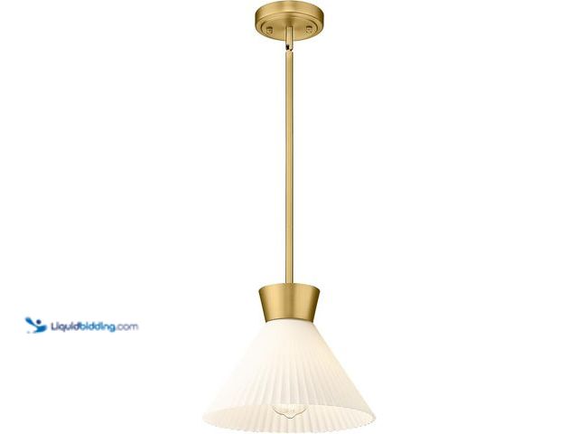 Lot 49-5448559 - Modern Pendant Light Fixture, HWH White and Gold Kitchen Island Lights 11 Inch, 1-Light Hanging Ligh...