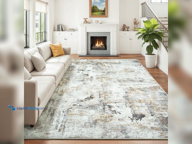 Lot 49-5437610 - 9' x 12' Area Rugs for Living Room, Abstract Neutral Large Washable Rug, Indoor Soft Non-Slip Floor ...