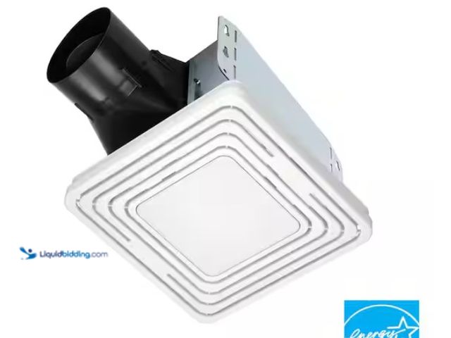 Lot 49-1570068 - Broan-NuTone Roomside Series, White, 50 CFM, No Cut- Roomside Installation Bathroom Fan with Light, ...