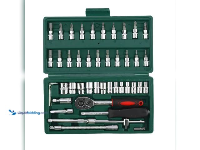 Lot 49-5388859 - Metric 1/4" Rachet/Socket 46 Piece Set with Hard Case - NEW - Includes 21pc-BIT SOCKETS:  SL4,5.5,7 ...