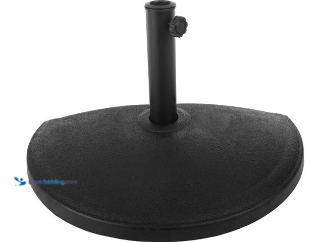 Lot 49-5573468 - Pure Garden 32lb Half-Circle Outdoor Patio Umbrella Base Black: Resin & Cement, No Assembly, Rustpro...