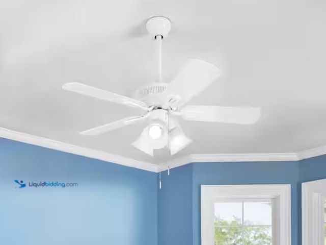 Lot 49-3614811 - Hampton Bay Glendale III 42 in. LED Indoor White Ceiling Fan with Light and Pull Chains Included, Mo...