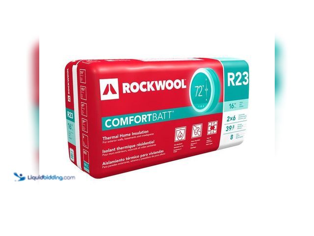 Lot 49-2024467 - ROCKWOOL R-23 Comfortbatt 5-1/2 in. x 15 in. x 47 in. Fire Resistant Stone Wool Insulation Batt (39....