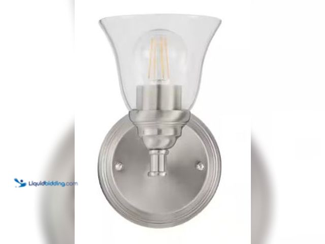 Lot 49-1517363 - Hampton Bay
Marsden 5.5 in. 1-Light Brushed Nickel Transitional Wall Sconce with Clear Glass Shade M...