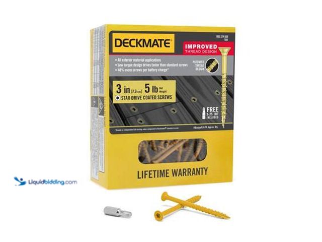 Lot 49-3565666 - DECKMATE #9 x 3 in. Tan Star Flat-Head Wood Deck Screw 5 lbs.-Box (365-Piece). Model # 115985. Unuse...