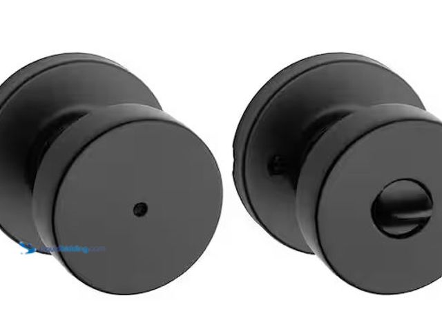 Lot 49-5486114 - Kwikset
Pismo Round Matte Black Bed/Bath Door Knob Featuring Microban Antimicrobial Technology with...
